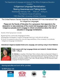 Indigenous Language Revitalization: Raising Awareness and Taking Action